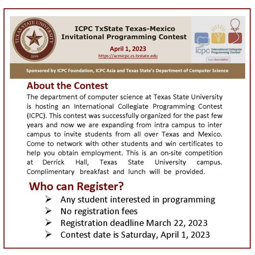 ICOC TxState Texas-Mexico Invitational Programming Contest 